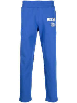 

Logo-print organic-cotton track pants, Moschino Logo-print organic-cotton track pants