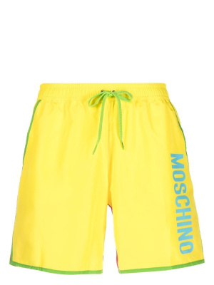 

Colour-block logo-print swim shorts, Moschino Colour-block logo-print swim shorts