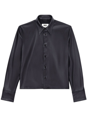 

Long-sleeve faux-leather shirt, MM6 Maison Margiela Long-sleeve faux-leather shirt