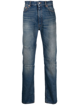 

Blue Mid Rise Straight Leg Jeans, MM6 Maison Margiela Blue Mid Rise Straight Leg Jeans