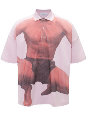 

Photograph-print cotton polo shirt, JW Anderson Photograph-print cotton polo shirt