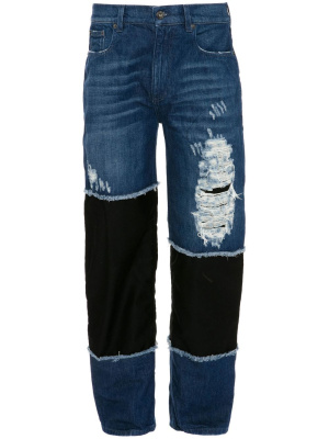 

Distressed straight-leg jeans, JW Anderson Distressed straight-leg jeans
