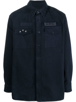 

Logo-patch shirt jacket, A.P.C. Logo-patch shirt jacket