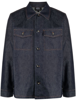

Button-up denim shirt jacket, A.P.C. Button-up denim shirt jacket