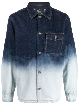 

Gradient effect denim jacket, A.P.C. Gradient effect denim jacket