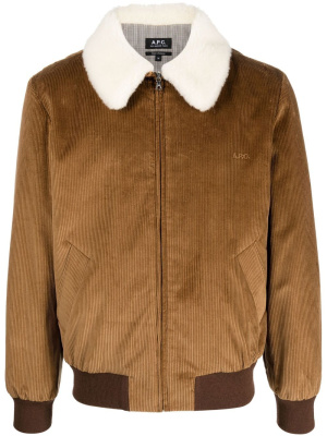 

Corduroy-detail collared bomber jacket, A.P.C. Corduroy-detail collared bomber jacket