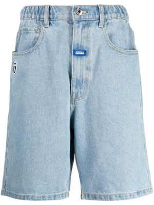 

Logo-embroidered denim shorts, AAPE BY *A BATHING APE® Logo-embroidered denim shorts