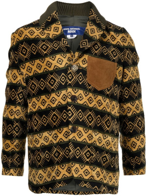 

Geometric-pattern shawl-lapel jacket, Junya Watanabe MAN Geometric-pattern shawl-lapel jacket