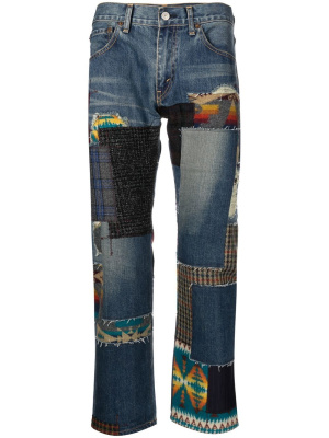 

Cropped patchwork jeans, Junya Watanabe MAN Cropped patchwork jeans