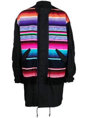 

Serape stripe-panelled coat, Junya Watanabe MAN Serape stripe-panelled coat