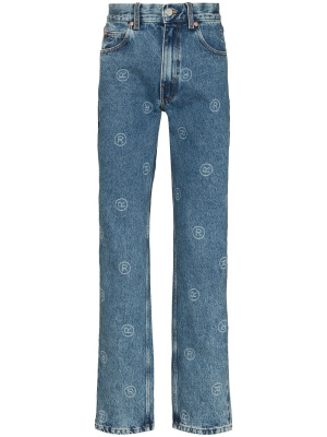 

Logo-print straight-leg jeans, Martine Rose Logo-print straight-leg jeans
