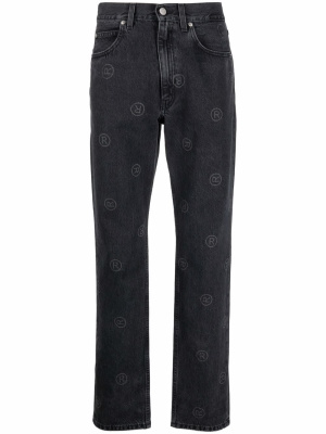 

Logo-print straight-leg jeans, Martine Rose Logo-print straight-leg jeans