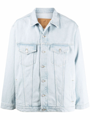 

Logo-print denim jacket, Martine Rose Logo-print denim jacket