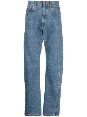 

Printed straight leg jeans, Martine Rose Printed straight leg jeans