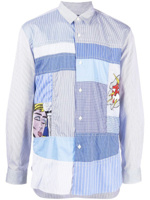 

Striped patchwork long sleeve shirt, Junya Watanabe MAN Striped patchwork long sleeve shirt