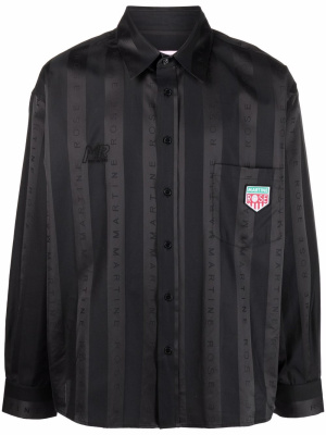 

Logo-print striped shirt, Martine Rose Logo-print striped shirt