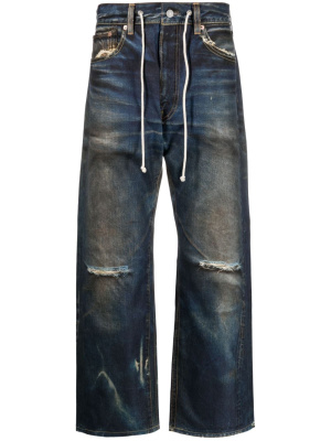 

Distressed drawstring jeans, Junya Watanabe MAN Distressed drawstring jeans