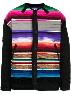 

Fringed contrast-panel jacket, Junya Watanabe MAN Fringed contrast-panel jacket