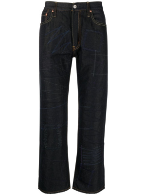 

Patch-detail cropped flared jeans, Junya Watanabe MAN Patch-detail cropped flared jeans