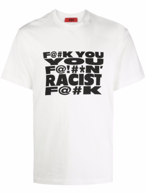 

Text-print crew-neck T-shirt, 424 Text-print crew-neck T-shirt