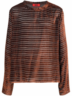 

Stripe-print velvet-effect T-Shirt, 424 Stripe-print velvet-effect T-Shirt