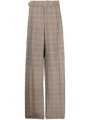 

Windowpane-print wide-leg trousers, Etudes Windowpane-print wide-leg trousers