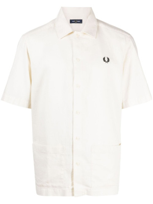 

Logo-embroidered cotton-linen shirt, Fred Perry Logo-embroidered cotton-linen shirt