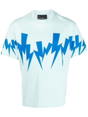 

Thunderbolt-print cotton T-shirt, Neil Barrett Thunderbolt-print cotton T-shirt
