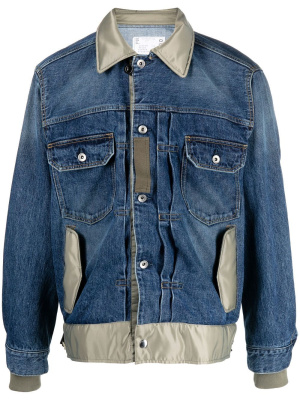 

Contrasting-collar denim jacket, Sacai Contrasting-collar denim jacket