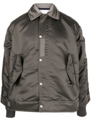 

Glossy-finish bomber jacket, Sacai Glossy-finish bomber jacket