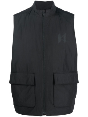 

Chest logo-print detail gilet, Karl Lagerfeld Chest logo-print detail gilet