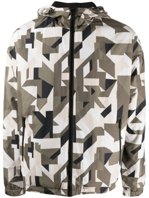 

Patterned zip-up hooded jacket, Karl Lagerfeld Patterned zip-up hooded jacket