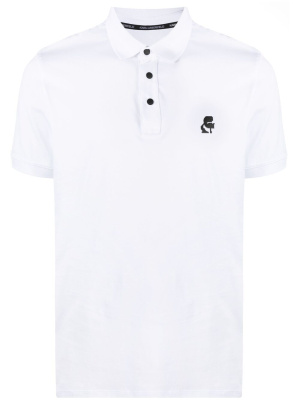 

Logo-embroidered polo shirt, Karl Lagerfeld Logo-embroidered polo shirt
