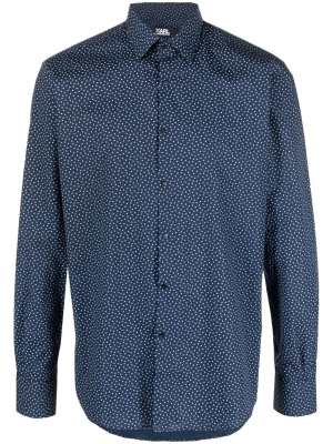 

Slim-cut spot-print shirt, Karl Lagerfeld Slim-cut spot-print shirt