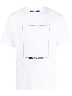 

Monogram-print organic cotton T-shirt, Karl Lagerfeld Monogram-print organic cotton T-shirt