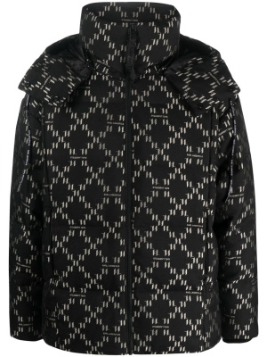 

Jacquard-pattern hooded down jacket, Karl Lagerfeld Jacquard-pattern hooded down jacket