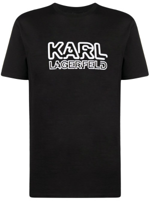 

Embossed-logo cotton T-shirt, Karl Lagerfeld Embossed-logo cotton T-shirt