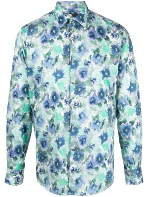 

Watercolour floral-print shirt, Karl Lagerfeld Watercolour floral-print shirt
