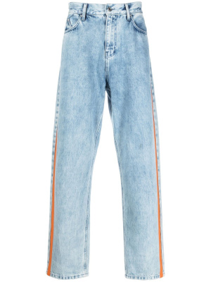 

Contrast-stripe straight jeans, Karl Lagerfeld Contrast-stripe straight jeans
