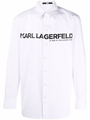 

Logo-print organic-cotton shirt, Karl Lagerfeld Logo-print organic-cotton shirt