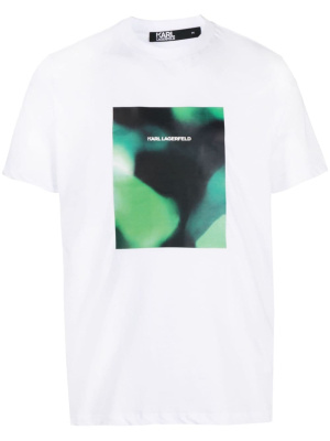 

Graphic-print crew-neck T-shirt, Karl Lagerfeld Graphic-print crew-neck T-shirt
