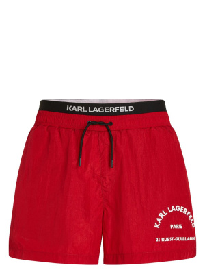 

Logo-waistband swim shorts, Karl Lagerfeld Logo-waistband swim shorts