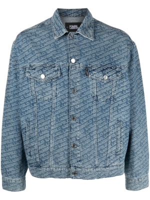 

Logo-print denim jacket, Karl Lagerfeld Logo-print denim jacket