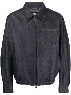 

Denim zip bomber jacket, Karl Lagerfeld Denim zip bomber jacket