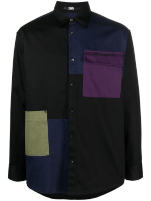 

Colourblock cotton shirt, Karl Lagerfeld Colourblock cotton shirt