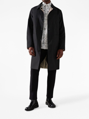 

Sketch-print reversible trench coat, Karl Lagerfeld Sketch-print reversible trench coat
