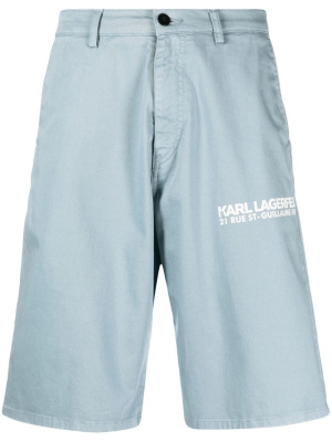 

Logo-print cotton Bermuda shorts, Karl Lagerfeld Logo-print cotton Bermuda shorts
