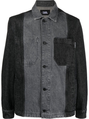 

Colour-block denim shirt jacket, Karl Lagerfeld Colour-block denim shirt jacket