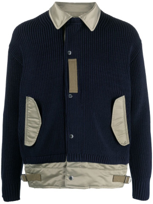 

Contrast collar knit jacket, Sacai Contrast collar knit jacket