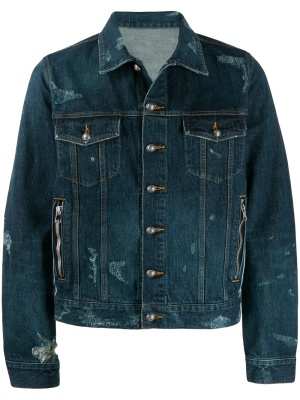 

Distressed-effect denim jacket, Balmain Distressed-effect denim jacket